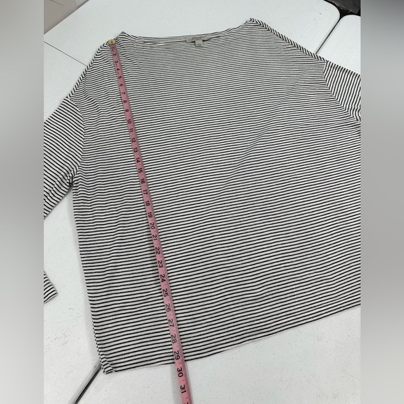 AllSaints Rita Stripe Tee Long Sleeve Boat Neck Oversized Modern Parisian M - Picture 8 of 14